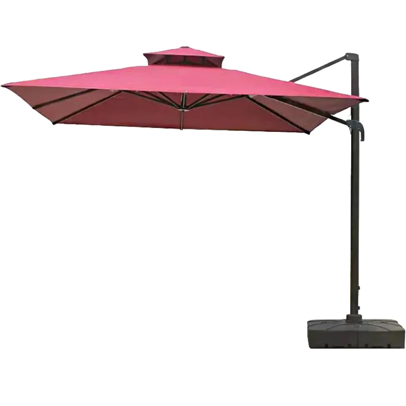 

Outdoor Roma Umbrella 3*3M Double Layer Sun Parasol Hanging Waterproof Cantilever Garden Restaurant Patio