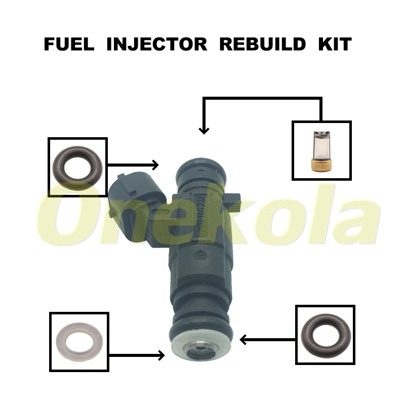 Fuel Injector Service Repair Kit Filters Orings Seals Grommets for 1990-2015 Volkswagen SANTANA 3000 passat B5 2.0L 0280156237