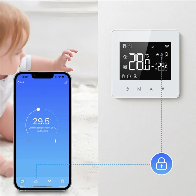 

N93R 2X Tuya Zigbee термостат умный дом контроллер температуры на батарейках для газового котла работает с голосовым помощником