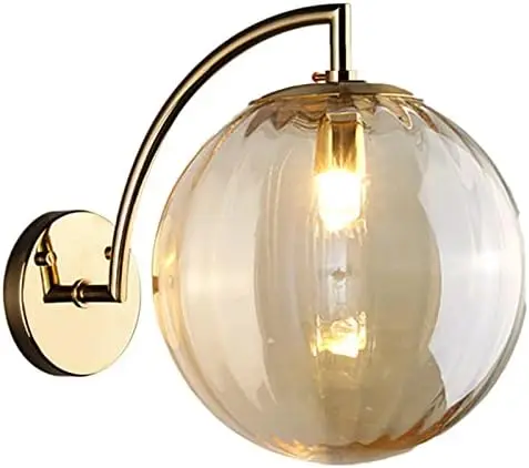 

5.9" Glass Lamp, G9 LED Vanity Light, Modern Retro Style Brass Finish Sconce Light, Bedroom Bathroom Corridor Lighting Fixtur