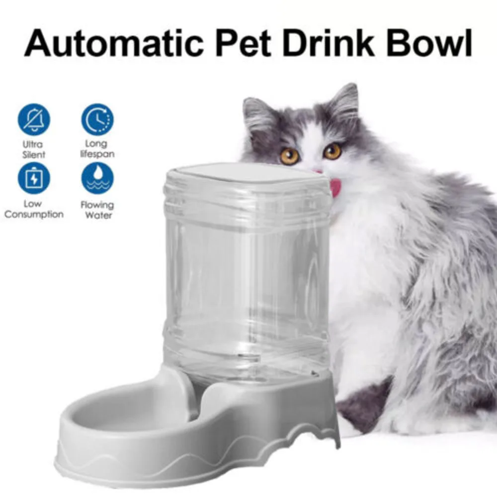 3.8L Automatic Pet Feeder Large Cat Dog Food Dispenser/Water Fountain Drink Bowl