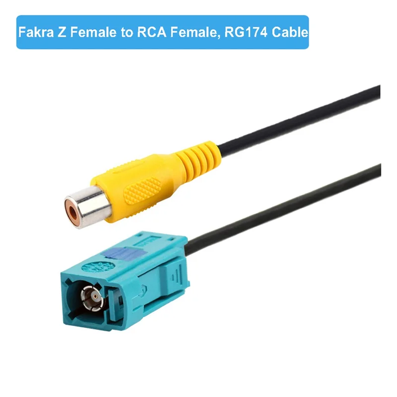 Fakra Z-Adaptador de Cable de vídeo hembra A RCA hembra para coche, adaptador de cámara de marcha atrás de visión trasera, Cables para Mercedes Benz(A)