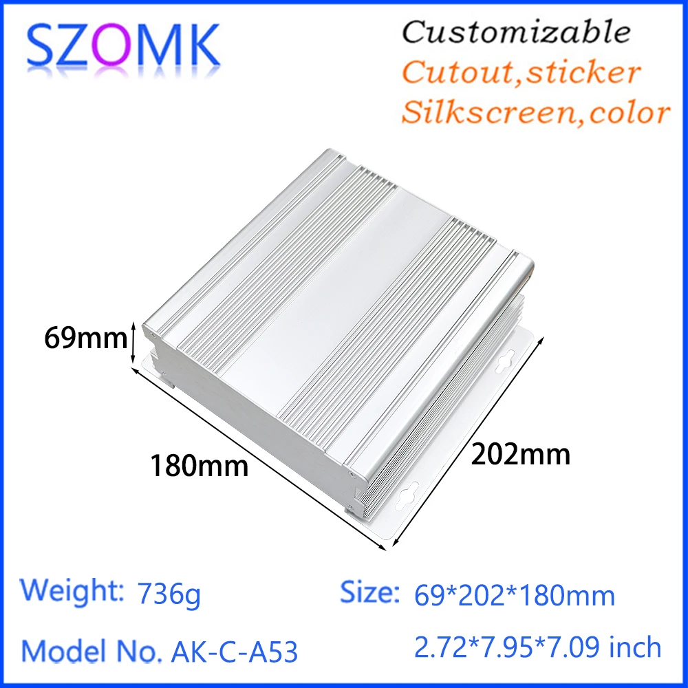 1Pcs wall enclosure powder coating aluminum enclosure for electronics  aluminum equipment box pcb enclosure