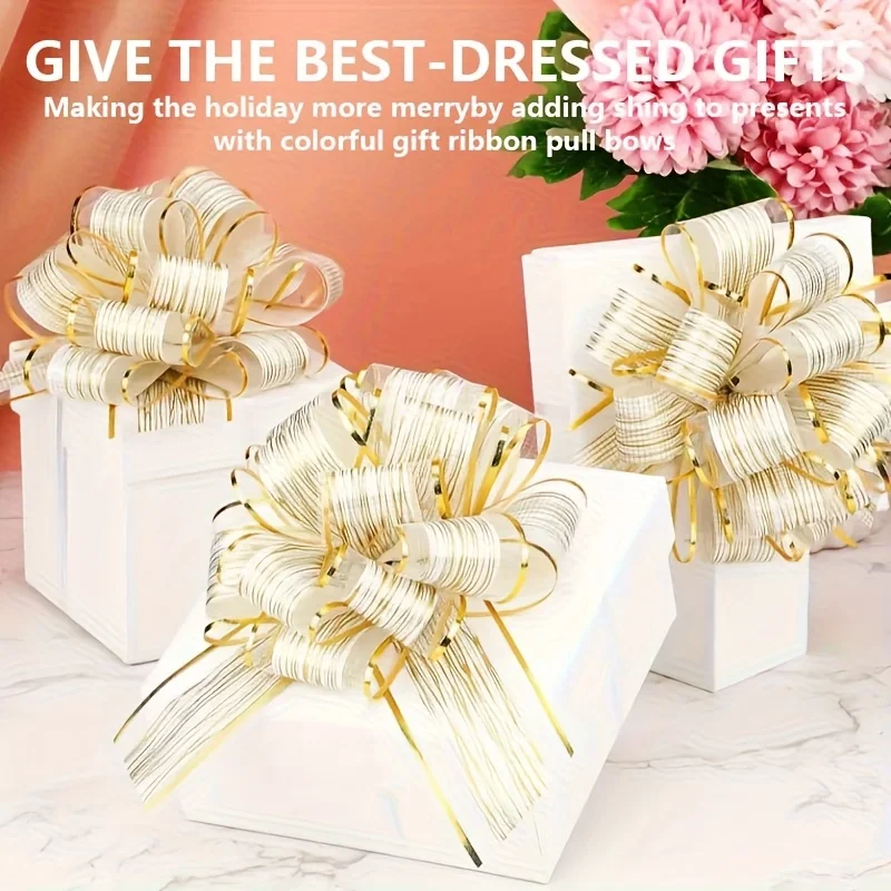 20Pcs Large Pull Bow Ribbon Big Car Bow for Cars Birthday Christmas Presents Gift Wrap Decoration Ribbon Wedding Pull Flower