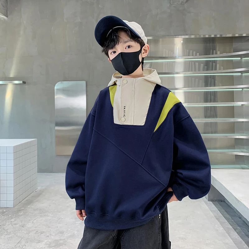 أطفال الشارع الشهير y2k الأطفال كنزة قطيفة ريترو Harajuku المرقعة البلوز للبنين موضة الاتجاه ملابس رياضية ملابس علوية من القطن