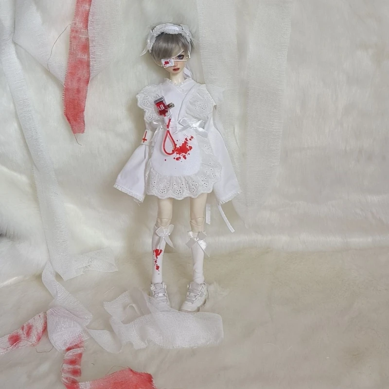 

Кукольный костюм 1/4 для куклы Bjd 45 см, белая одежда, игрушки для девочек, платье, игровой домик, модный подарок, аксессуары для кукол, без куклы