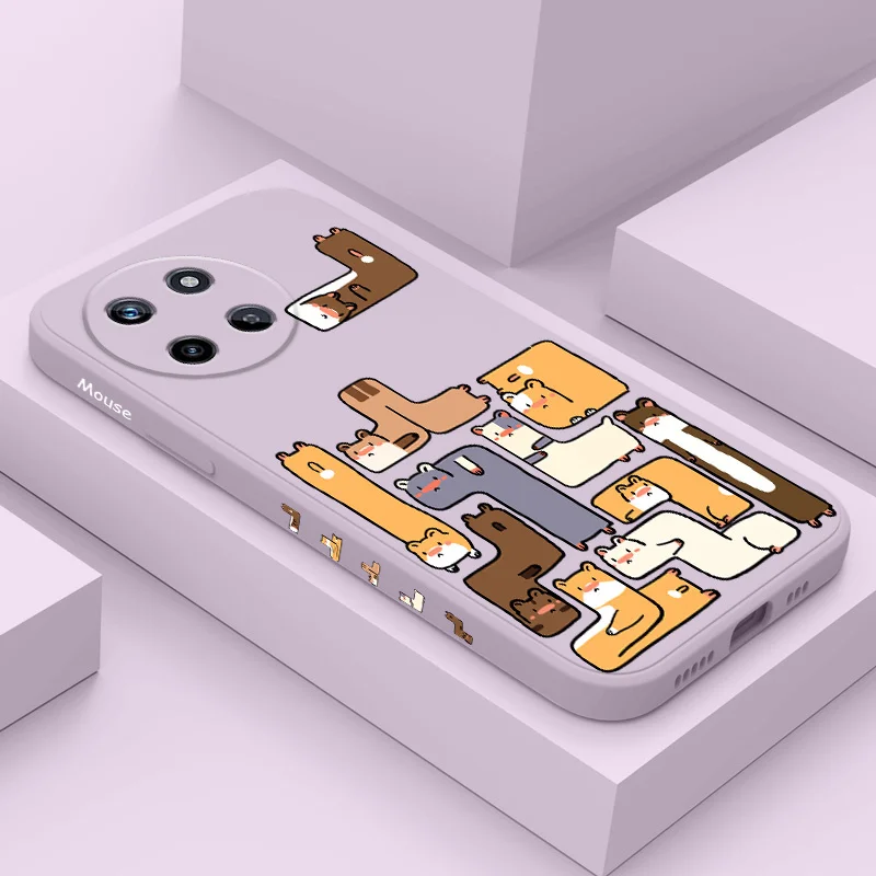 

Mole Square Phone Case For OPPO Realme 14 13 12 11 10 9 9i 8 8i 7 Pro Plus C35 C21Y C25Y C25 4G 5G Liquid Silicone Cover