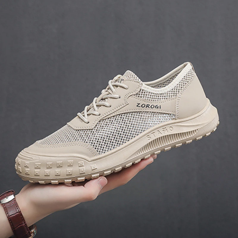 2024 Summer Breahable Men Shoes Casual Sneakers Waterproof Men Outdoor Shoes Mesh Non-slip Sole Mesh Walking Shoe Man Zapatos