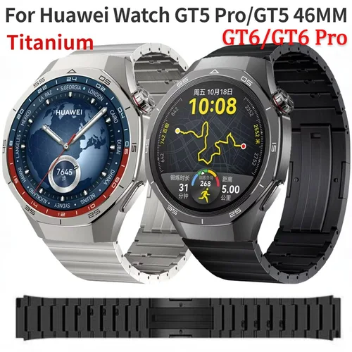 Correa de titanio de liberación rápida de 22mm para Huawei Watch GT6/GT5 Pro, pulsera reemplazable de 46mm para Huawei Watch GT5/4 3 Pro