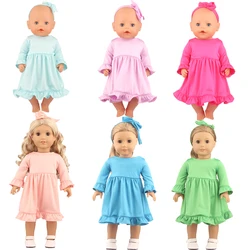 Toy Accessories New 5colour Solid color skirt for American Girl Doll Clothes 18-inch Doll , Cute Girl Gift(only sell clothes)