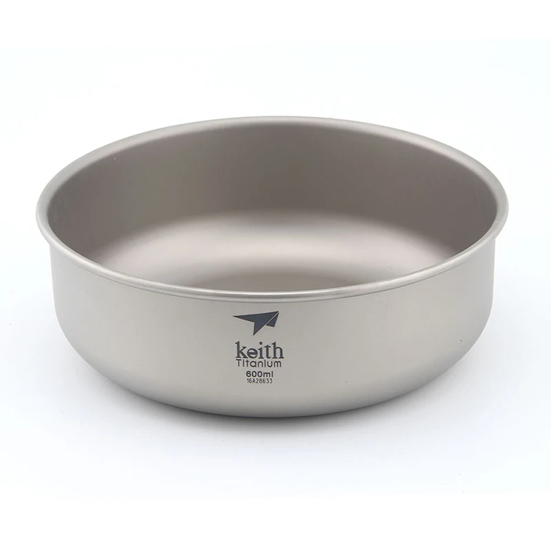 Keith Titanium Salad Bowl Food Container,Outdoor Camping Tableware Titanium Bowl ,Ultralight Picnic Travel BBQ Cookware Set