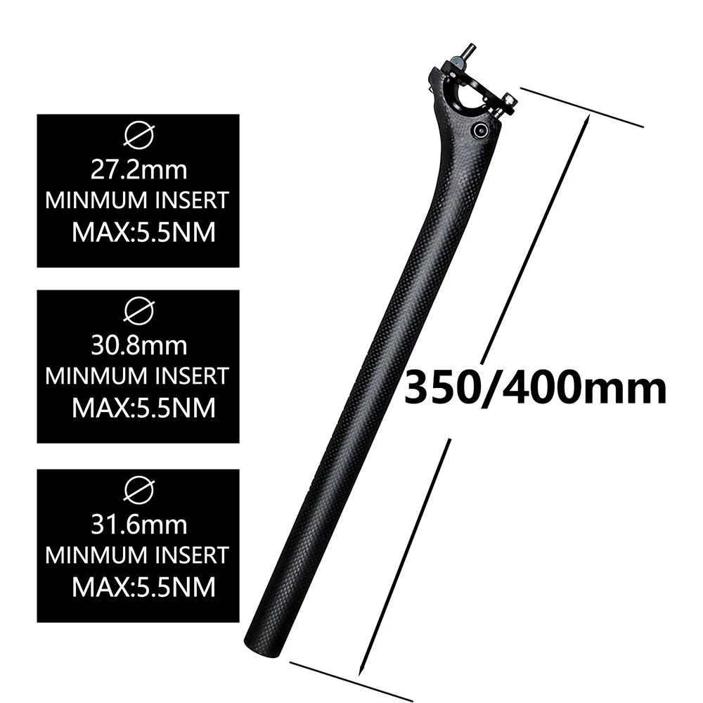 

NO LOGO MTB Carbon Fiber Seat Post 25.4/ 27.2/30.8/31.6mm Mountain/Road Bike Seatpost 3K matte/gloss Bicycle Parts