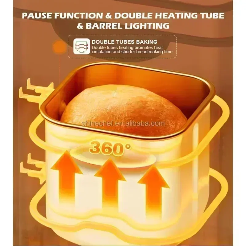 1.5L Fully Automatic Multifunctional Bread Maker Digital Toast Bread Making Machine For Home Breakfast