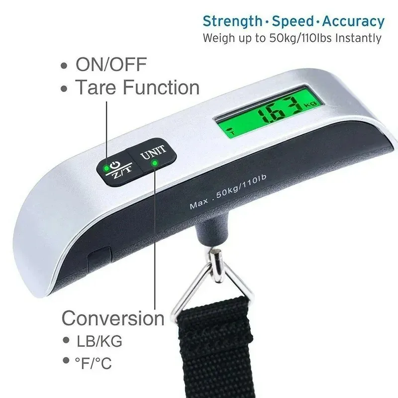 

Digital Hanging Luggage Scale for Travel 110lb 50kg Handheld Portable Baggage Weight Scale Suitcase Scale