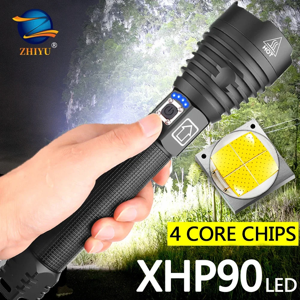 

Фонарик ZHIYU XHP90 аккумуляторный, 26650, USB, водонепроницаемый