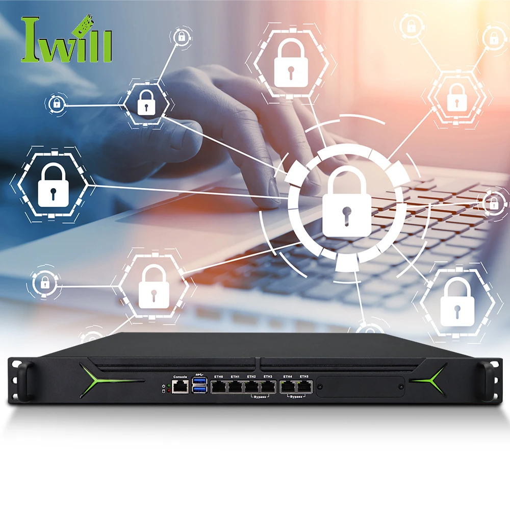 1U 12th 13th Gen Firewall Network Server with DDR4 6LANs SFP+ DC 90V to 264 V Computer Server System Network for Iot Solutions