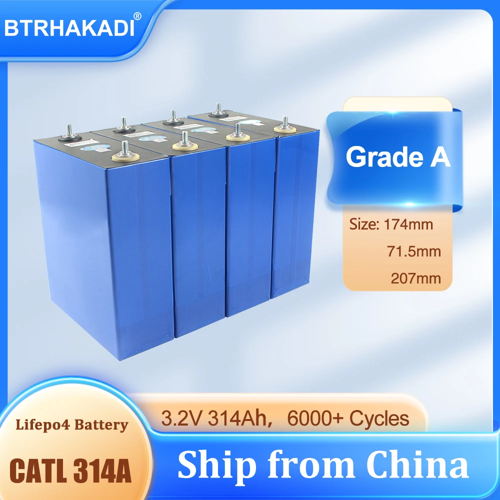 HAKADI Original CATL 3.2V 314Ah Lifepo4 Rechargeable Batteries 4-16PCS With Busbar For DIY 48V Solar Energy Storage RV Boat