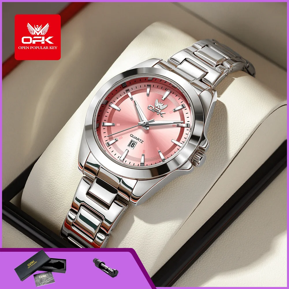 OPK 6068 Classic Ladies Watch Calendar Date Luminous Waterproof Luxury High Quality Quartz Women's Wristwatches