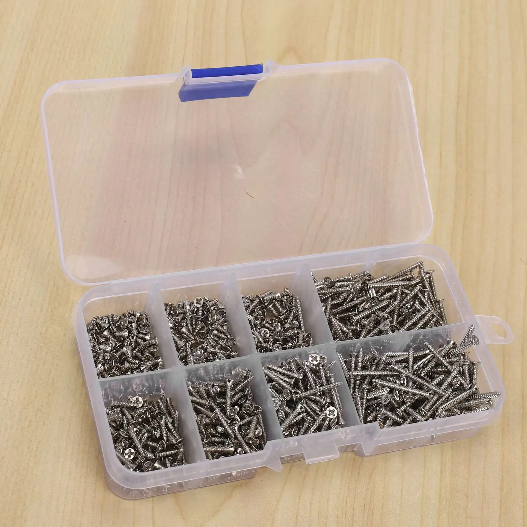 ABGH-4000Pcs Stainless Steel Self Tapping Screw Assortment Kit Lock Nut Wood Thread Nail Screw Sets M2
