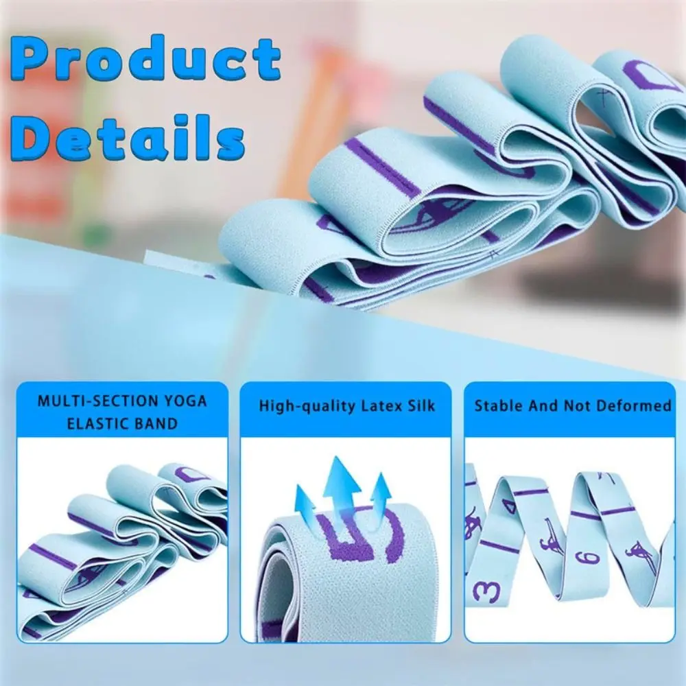 8/10/12 Grid Yoga Stretch Band Multi-stage Adjustable Dance Stretch Band Flexible Stretching Training Belt