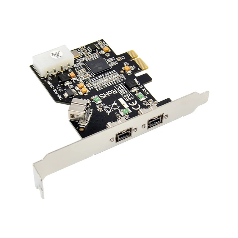 

D7YC PCIE 1394B 3-Port Image Video Capture Card Expansion Controller Texas Instruments TI XIO2213AZAY Chip