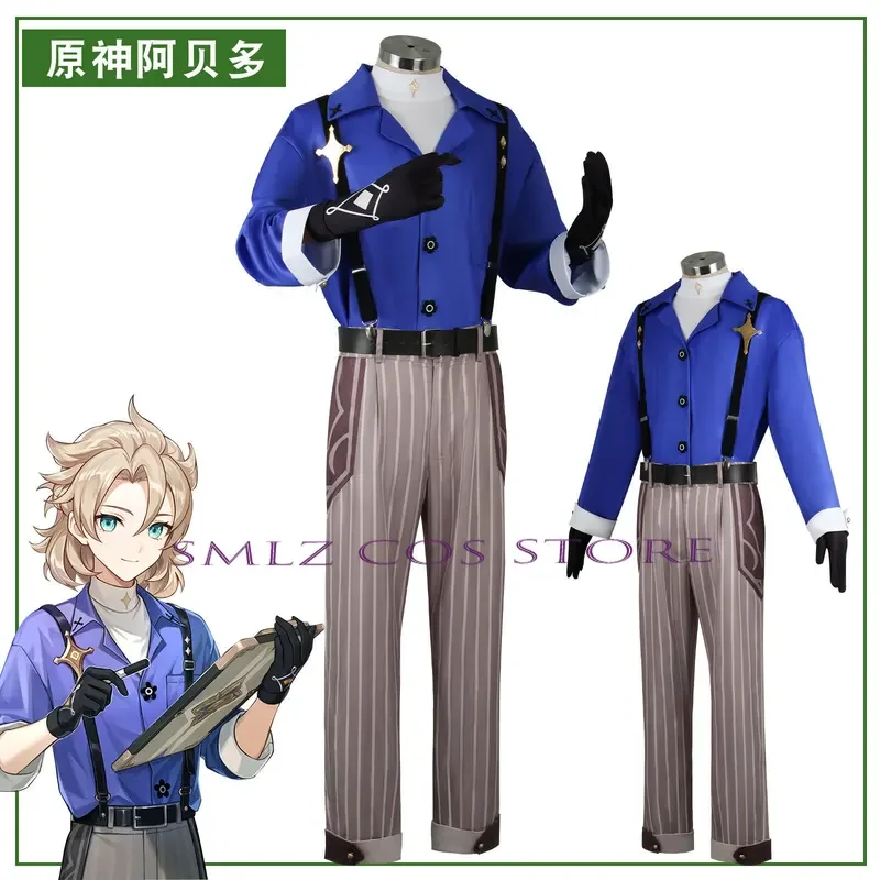 Impact Cospaly Anime Albedo Cosplay Costume Wig Blue Uniform Daily Son Albedo Rompers Halloween Party Outfit or Women