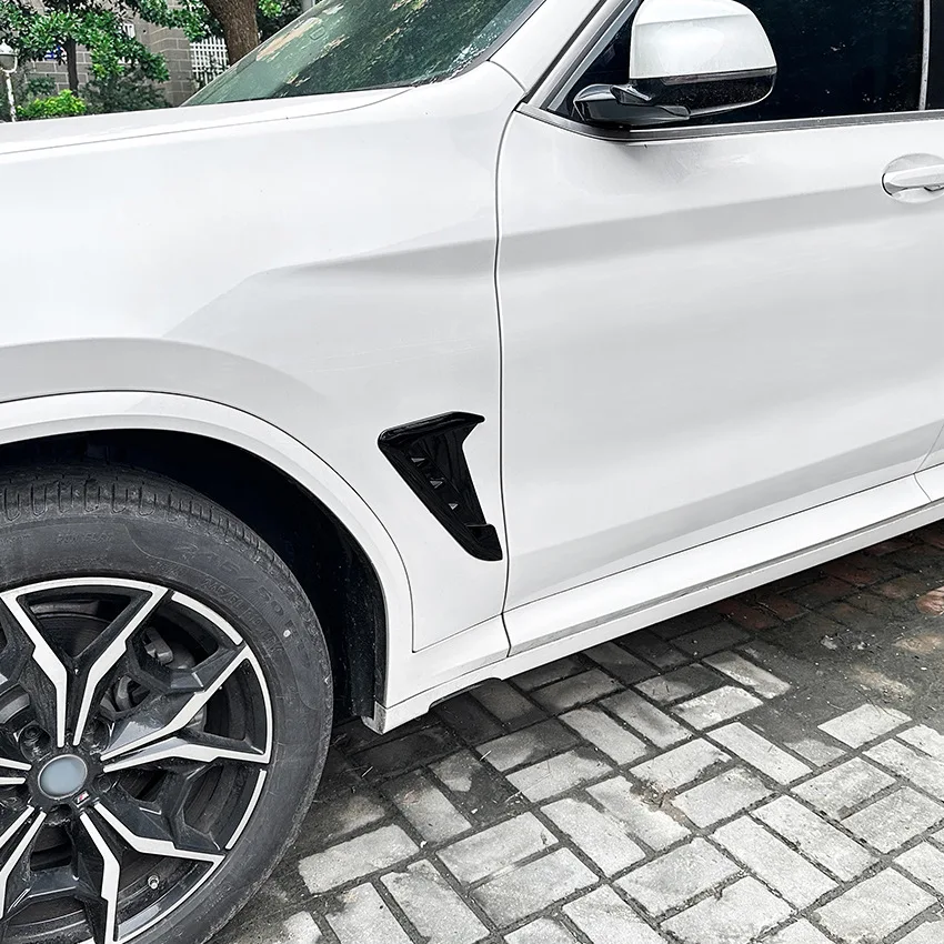 Car Side Fender Air Vent Sticker Trim ABS Shark Gills For BMW X3 X4 G01 G02 M Sport 2018 2019 2020 2021 2022 2023 +