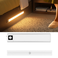 LED Light Motion Sensor 5V USB Rechargeable Aluminum Light Bar Night Light For Kitchen Cabinet Bedroom Human Body Induction Lamp