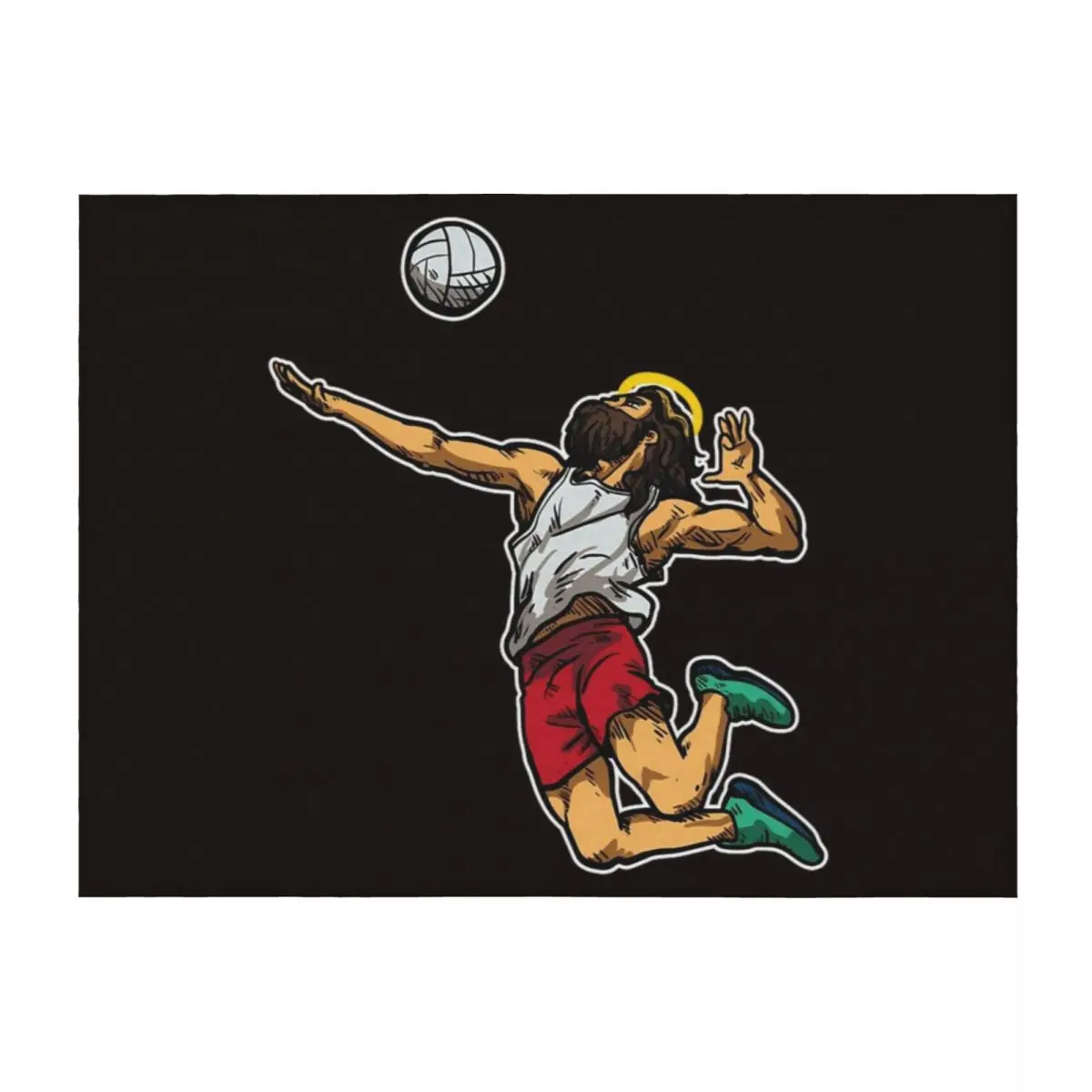 

cool jesus volleyball Throw Blanket Bed Decorative Sofas Cute Plaid Decorative Beds Blankets