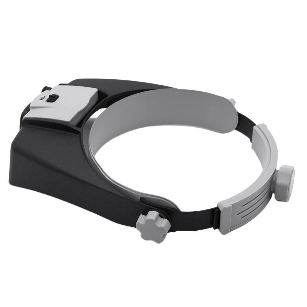 المكبر عقال مع 2 خوذة ضوء LED عدسة مكبرة قابلة للتعديل عقال متعددة الوظائف لقراءة إصلاح ساعة المجوهرات