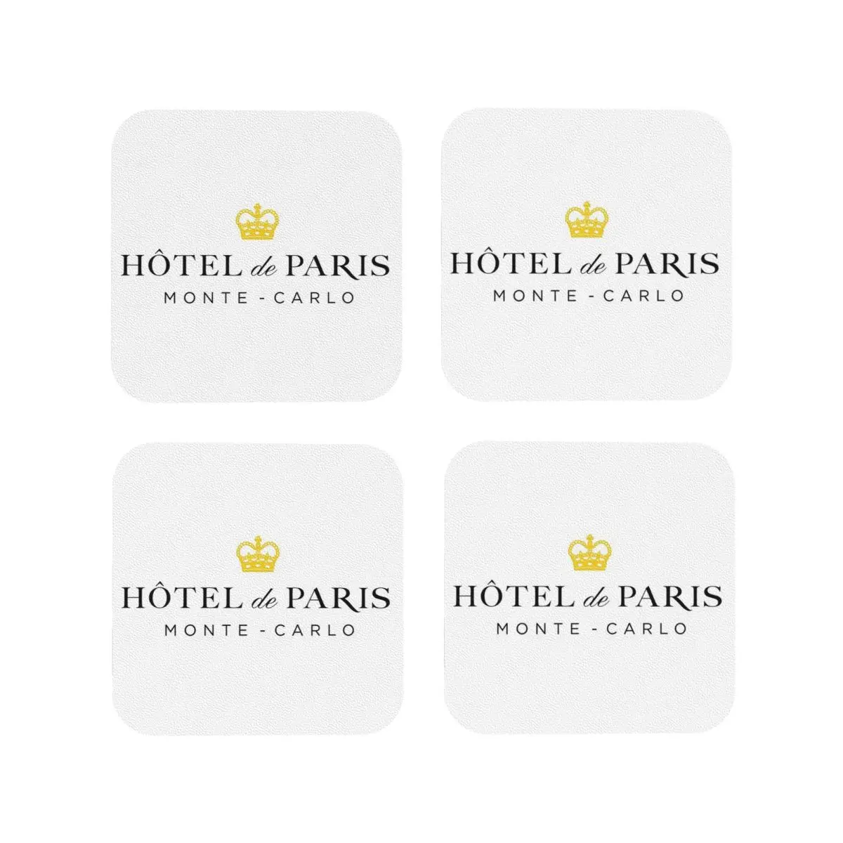 Hotel De Paris Monte Carlo Coasters Kitchen Placemats Waterproof Insulation Cup Coffee Mats For Home Tableware Pads Set of 4