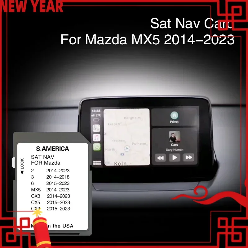 

Подходит для Mazda MX5 2014–2023 гг. Автомобиль Naving GPS SD Покрытие карты памяти Martiniqu Panama Багам Венесуэли