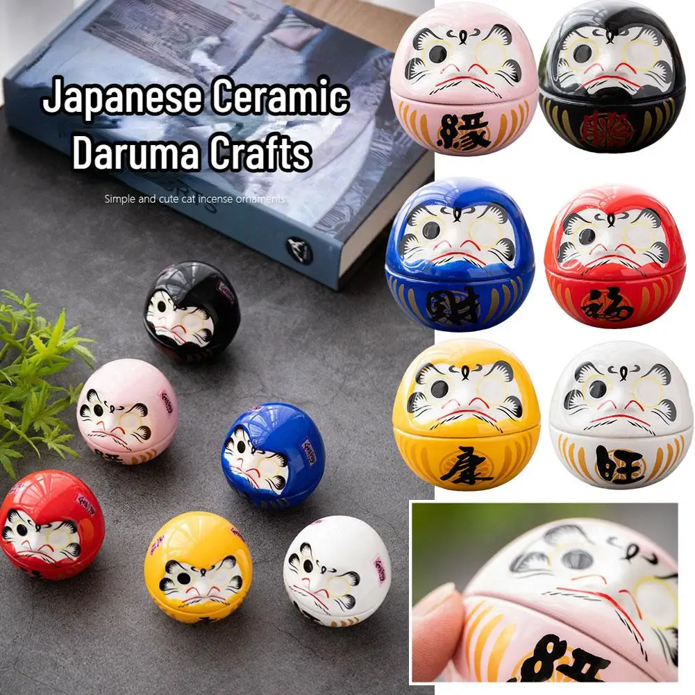 Artesanías de Daruma de cerámica japonesa, dibujos animados, decoración del hogar, sala de la suerte, regalos de vida, accesorios de decoración de paisaje, Orna D8b2