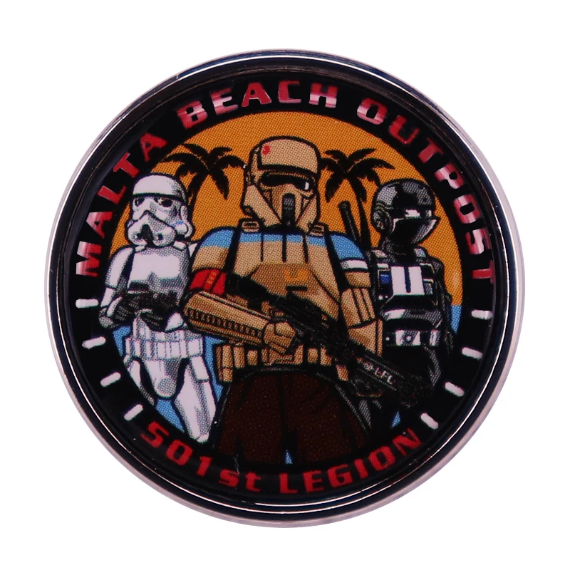 Malta Beach Outpost 501st Legions Badge Movie Meme Button Enamel Pins Fashion Jewelry