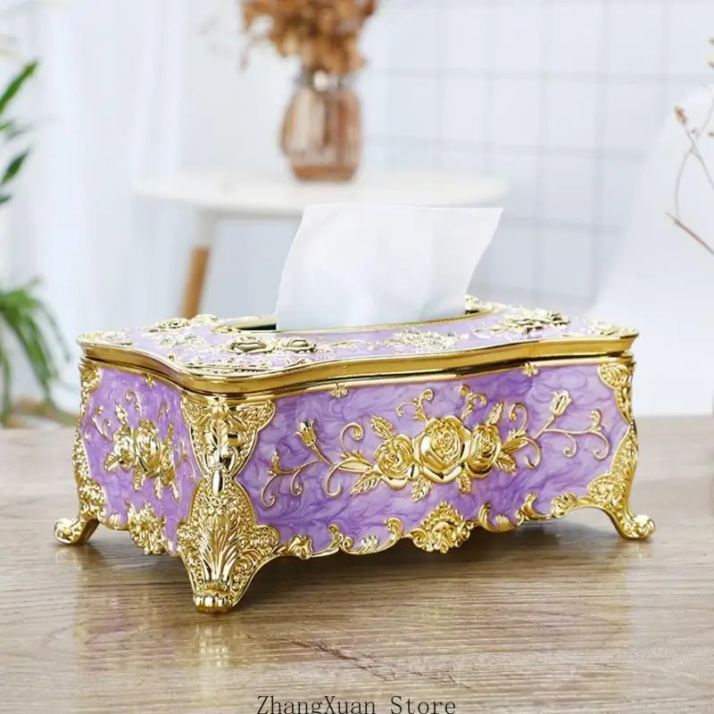 Künstlerische europäische Designs, Taschentuch-Organizer, geeignet für Kommode und Couchtisch 3XUF – Detail 2