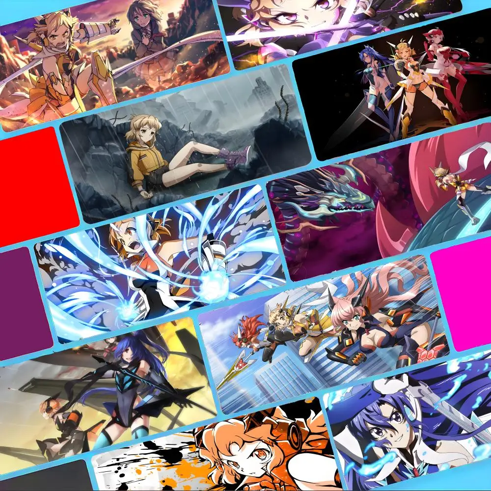 anime musical S-Senki Zesshou Symphogear Mouse Pad Non-Slip Large Desk Mat Thick Stitched Edge Gaming Mousepad