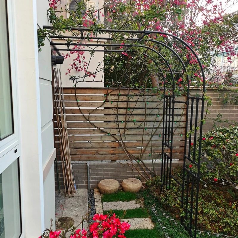 Half Arch Metal Garden Trellis Outdoor Curved Support for Climbing Roses and Vines Decorative Patio/Balcony Plant Grow System