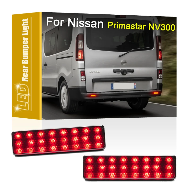 2Pcs LED Taillight Rear Bumper Lamp Assembly Red Running Brake Light For Nissan Primastar 2001-UP NV300 2016-UP