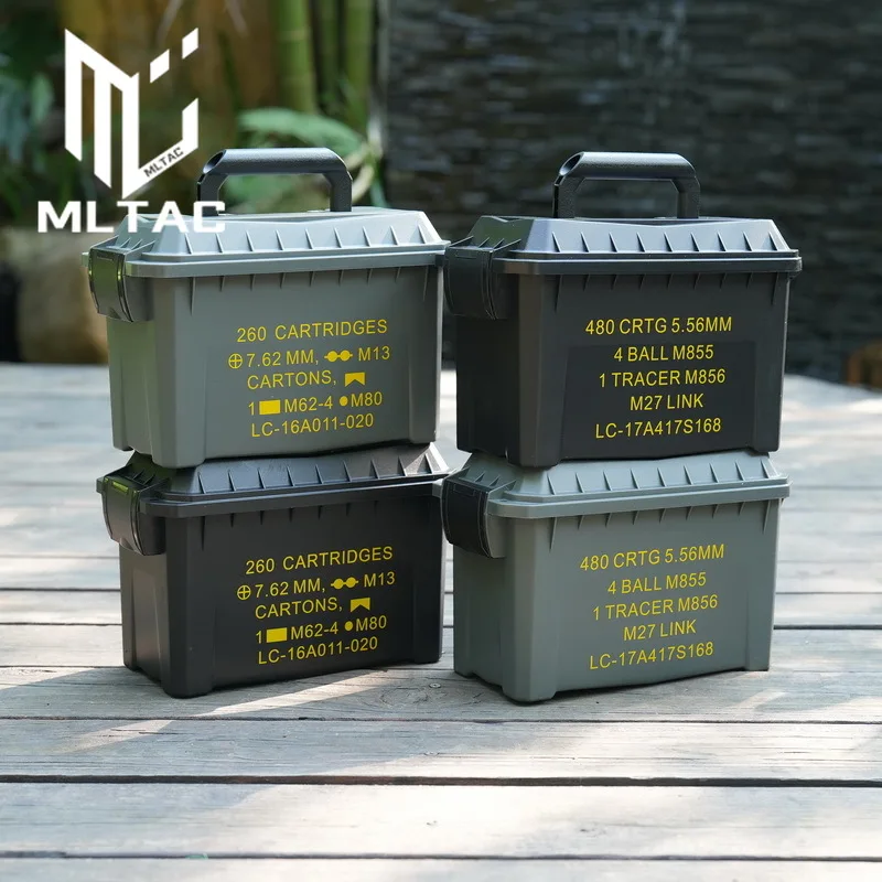 Outdoors Tactical Rifle Ammo Box Plastics Waterproof high Strength Toolbox Airsoft 5.56 Or 7.62 Ammunition Storage Box