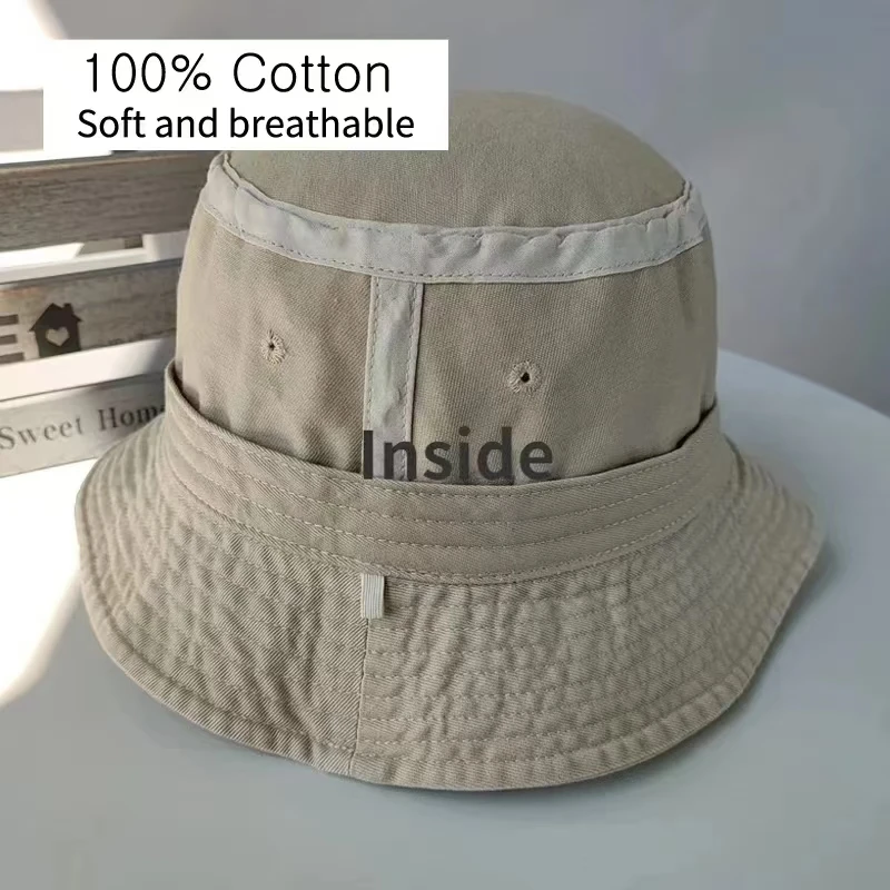 2024 Big Head Plus Size Bucket Hat for Men Pure Cotton Panama Fisherman Hat Korean Man Women 59cm 60cm 62cm 63cm Sun Hat