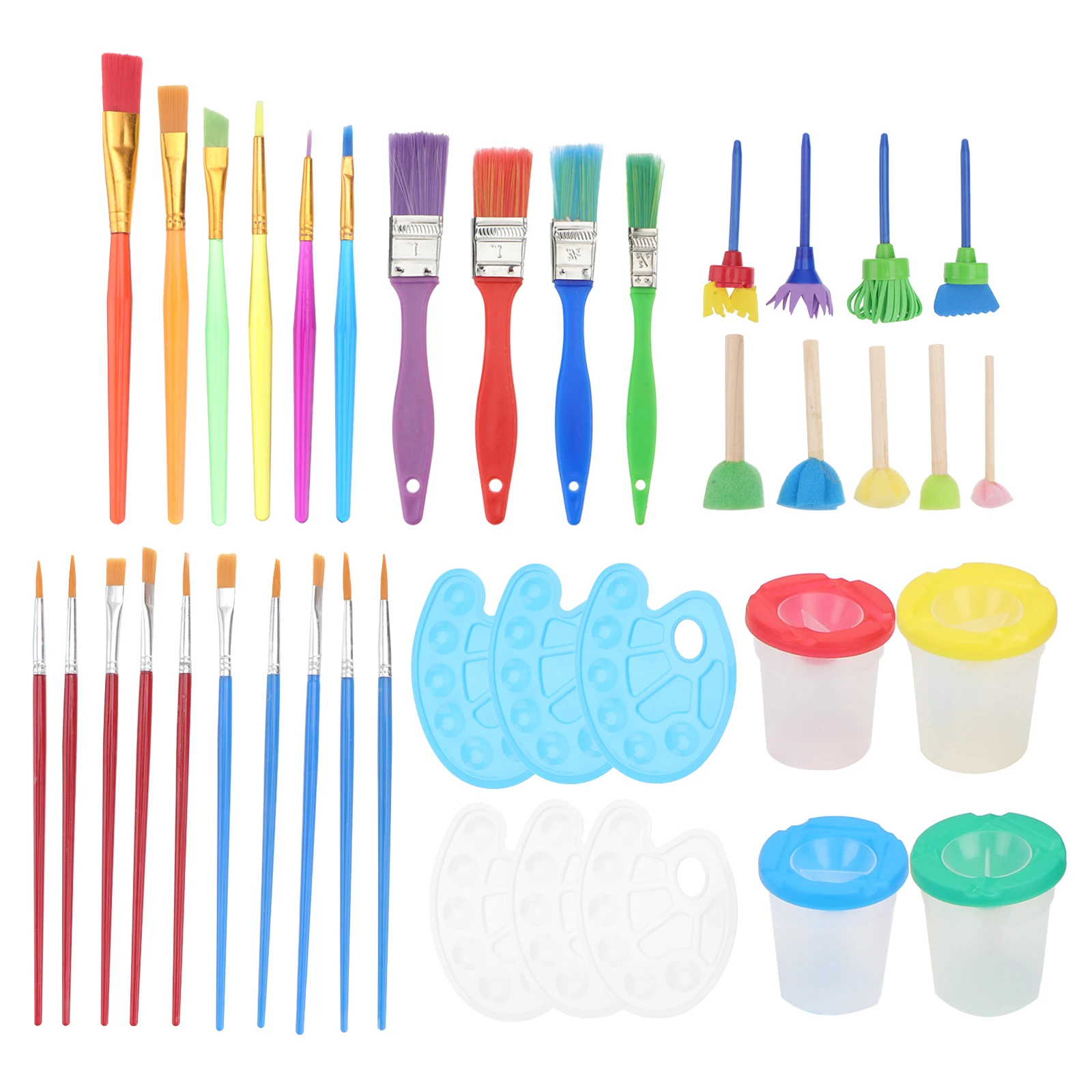 

1 set Paint Brush Set Various Sizes Color Wooden Pole Oil Watercolor Acrylic Gouache Face Painting Artists Students