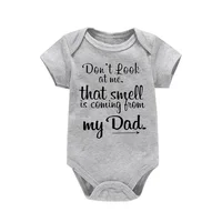 Don't Look At Me. That Smell Is Coming From My Dad Print Baby Rompers Short Sleeve Newborn Clothing Infant Rompers Toddler Cloth 5