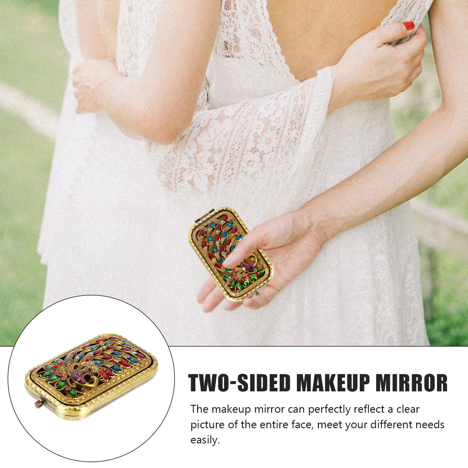 Portable Dual-Sided Metal Makeup Mirror Folding Compact Design Durable Mirror for Travel Outdoors Portable Mirrors