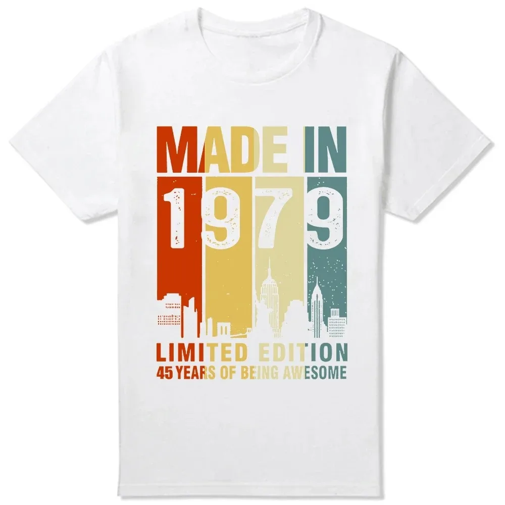 Hot Sale Made In 1979 Limited Edition 45 Years Of Being Awesome T Shirts Gifts Cotton Summer Tees Tops Men Short Sleeve T-shirt