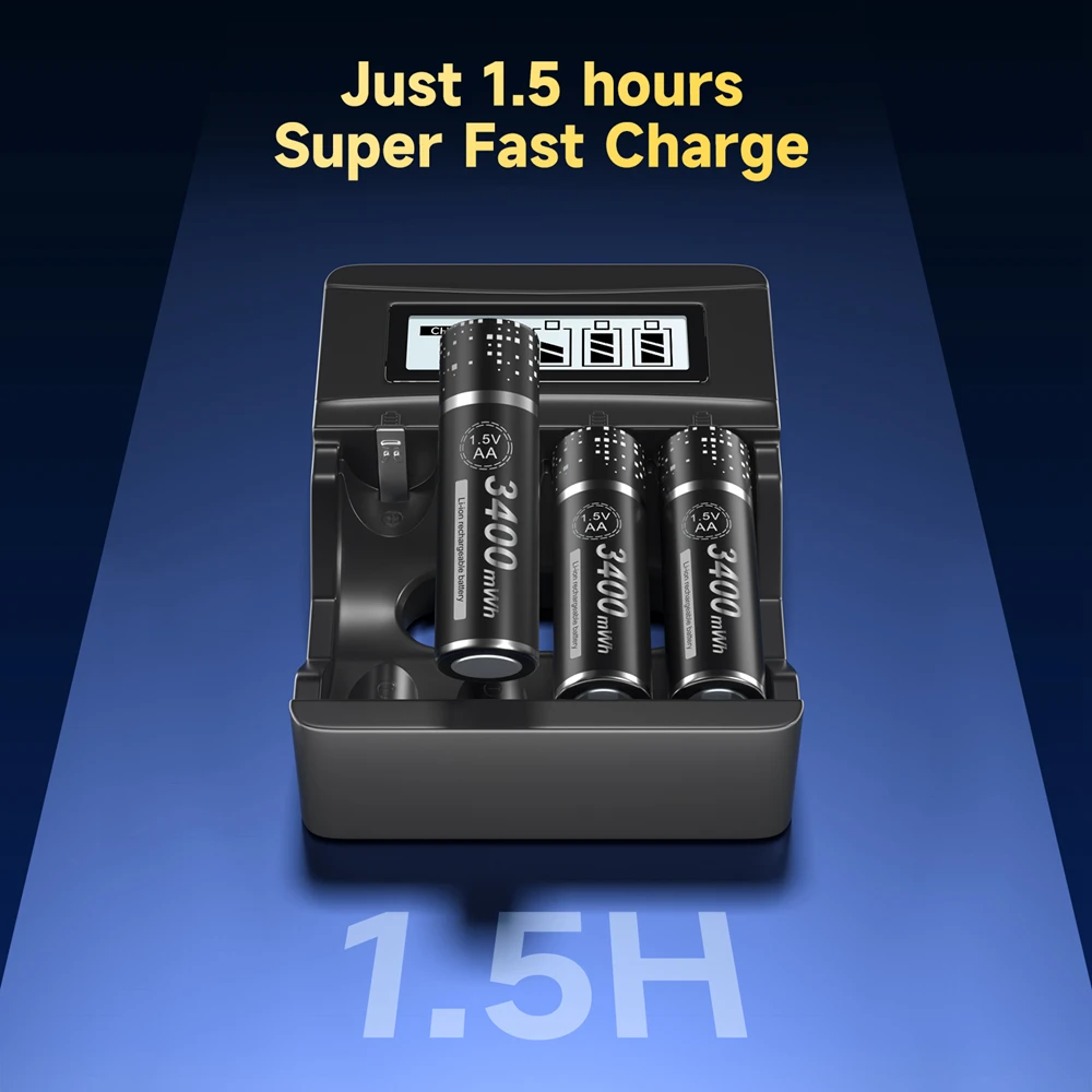 PALO 1.5V AA Rechargeable Battery AA Lithium ion battery 2800mWh 1.5V aa Li-ion Batteries For toy ,remote control, mp3 clocks