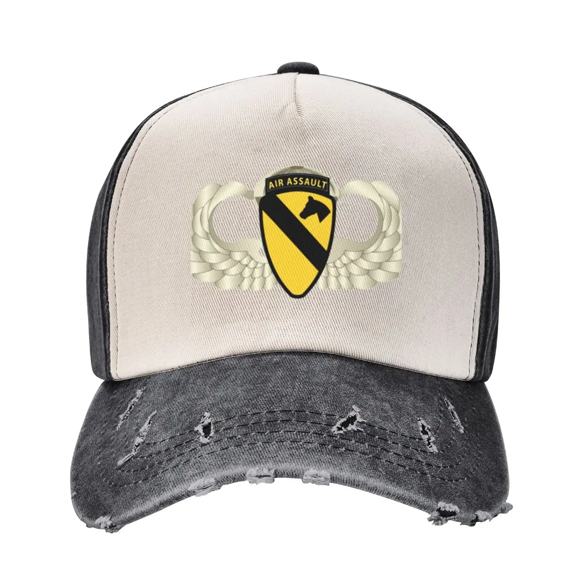 Army -1st Cavalry Div Air Assault w Basic Airborne Badge wo Txt Baseball Cap Golf Hat Military Cap Man Men Women's