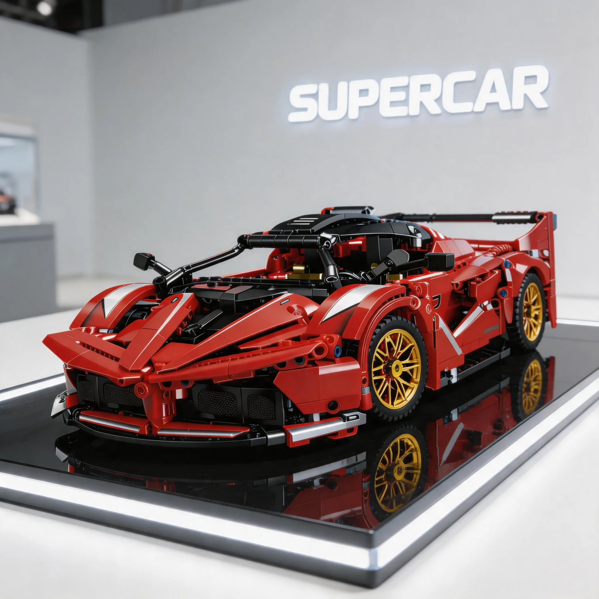 

1:14 Red model 1000PCS sports car RC toy, car building blocks, DIY original assembly building blocks, educational toy for boys