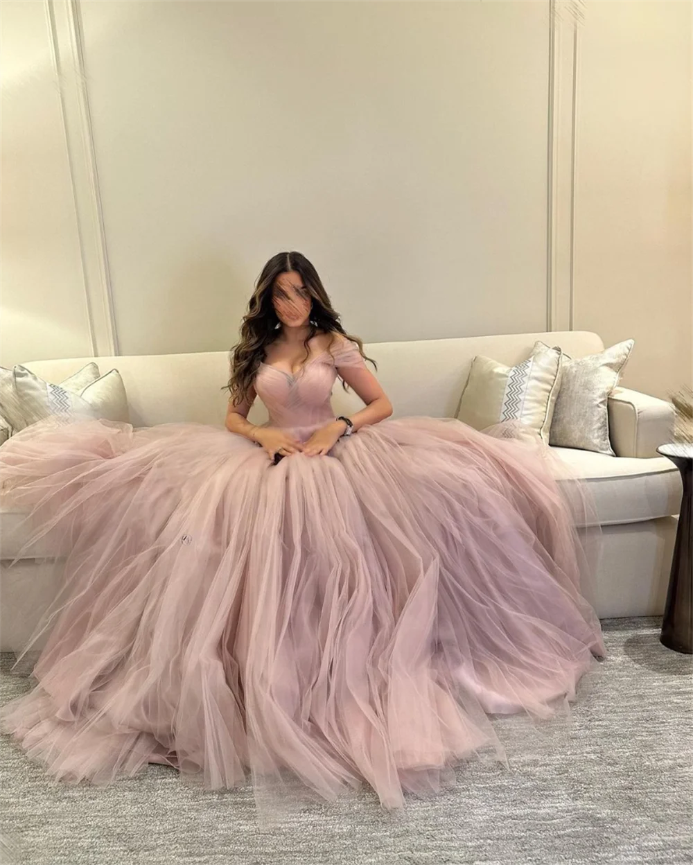 Jessica Light Pink Wedding Dress Fluffy Tulle Prom Dresses Corset Elegant Lady Evening Dresses Formal Occasions Party Dressese