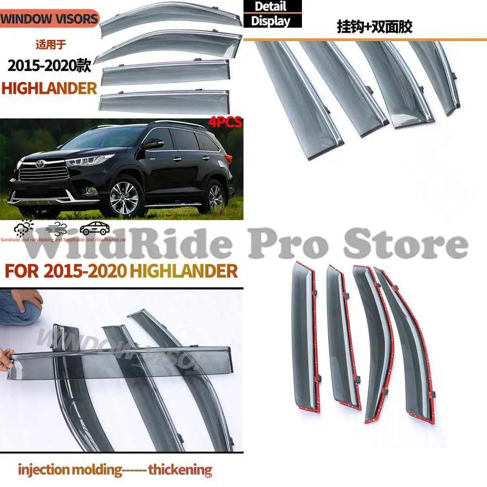 

1 set For 2015-21 Toyota Highlander Window Rain Visor