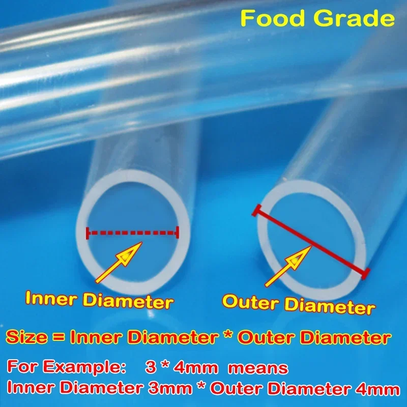 Flexible 1 Meter Food Grade Translucent Silicone Tube Clear Gel dia. 1 2 3 4 5 6 7 8 mm Beer Milk Rubber Hose Pipe Soft 1 M New